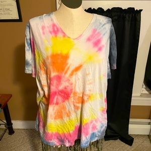 Hanes v neck t shirt mens 3x custom tie dye